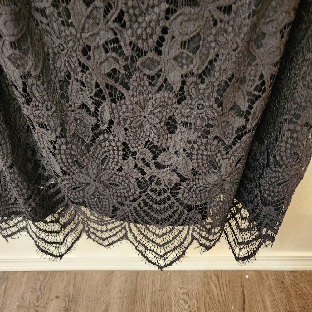 Betsey Johnson Black Lace Fitted Dress Cocktail Sleeveless Above Knee Size 18 - Picture 5 of 7